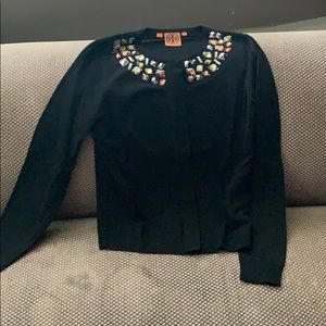 Tory Burch sweater/cardigan with jeweled trim